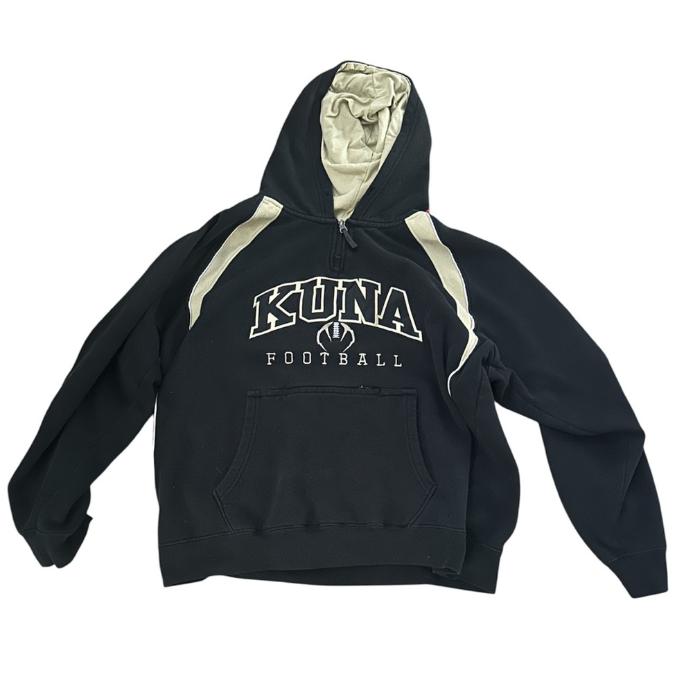 Kuna black and cream football half zip hoodie